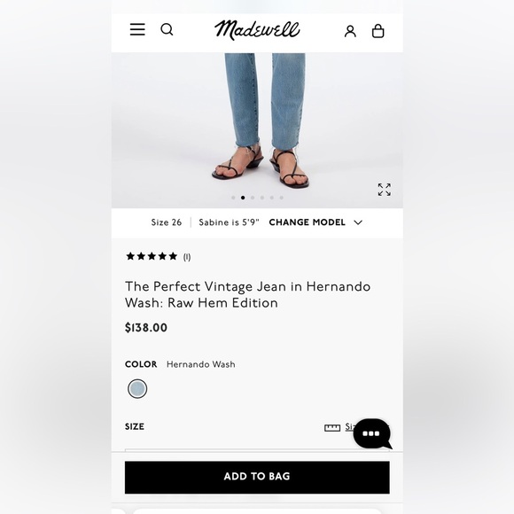 Madewell The Perfect Vintage Jean in Hernando Wash: Raw Hem Edition - Picture 6 of 13